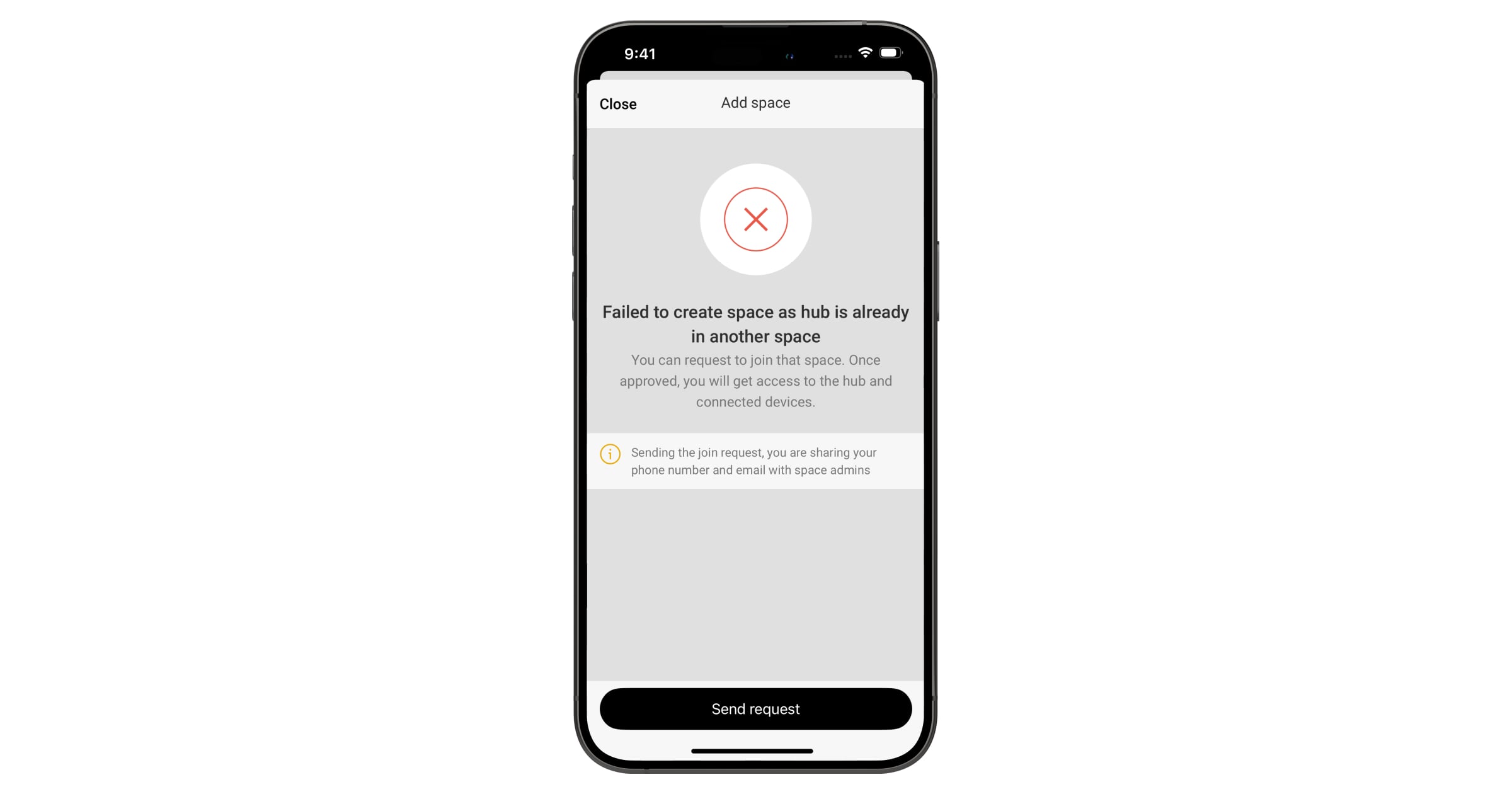 Adding a hub that already has admin access