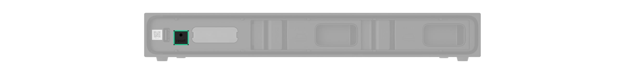 Press and hold the recessed reset button