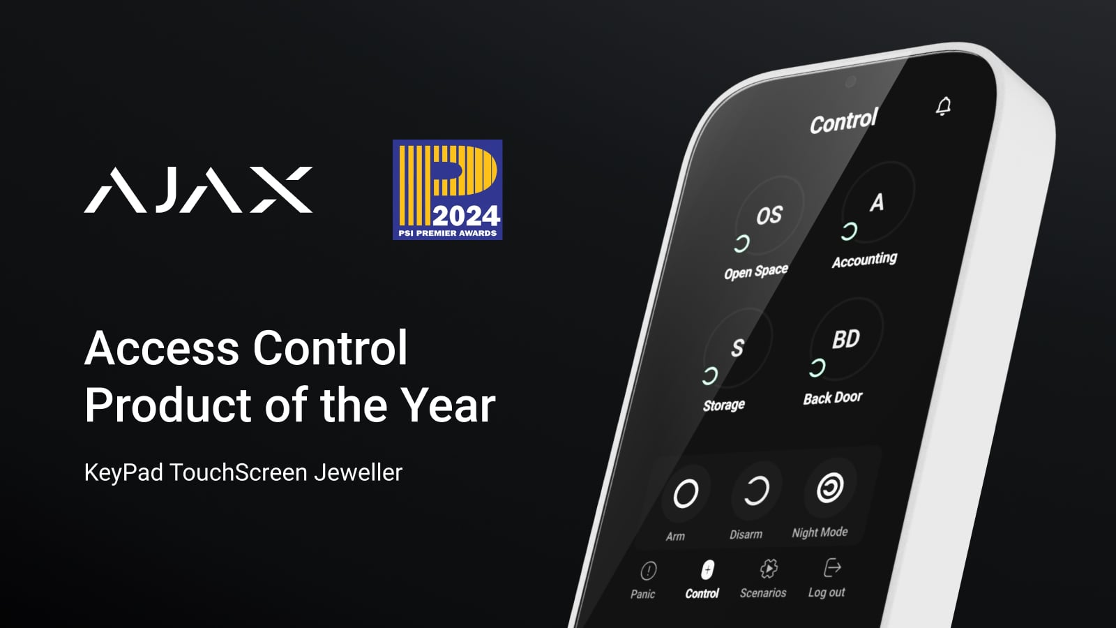 KeyPad TouchScreen Jeweller получил премию PSI Premier Awards 2024 как продукт года для контроля доступа