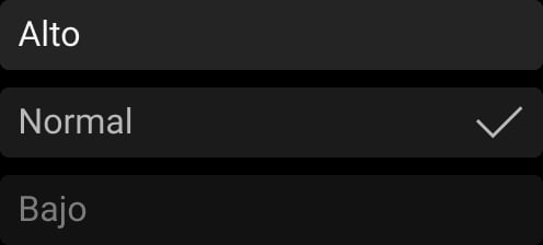 3 niveles de sensibilidad