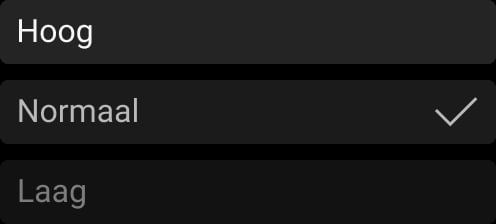 3 gevoeligheidsniveaus