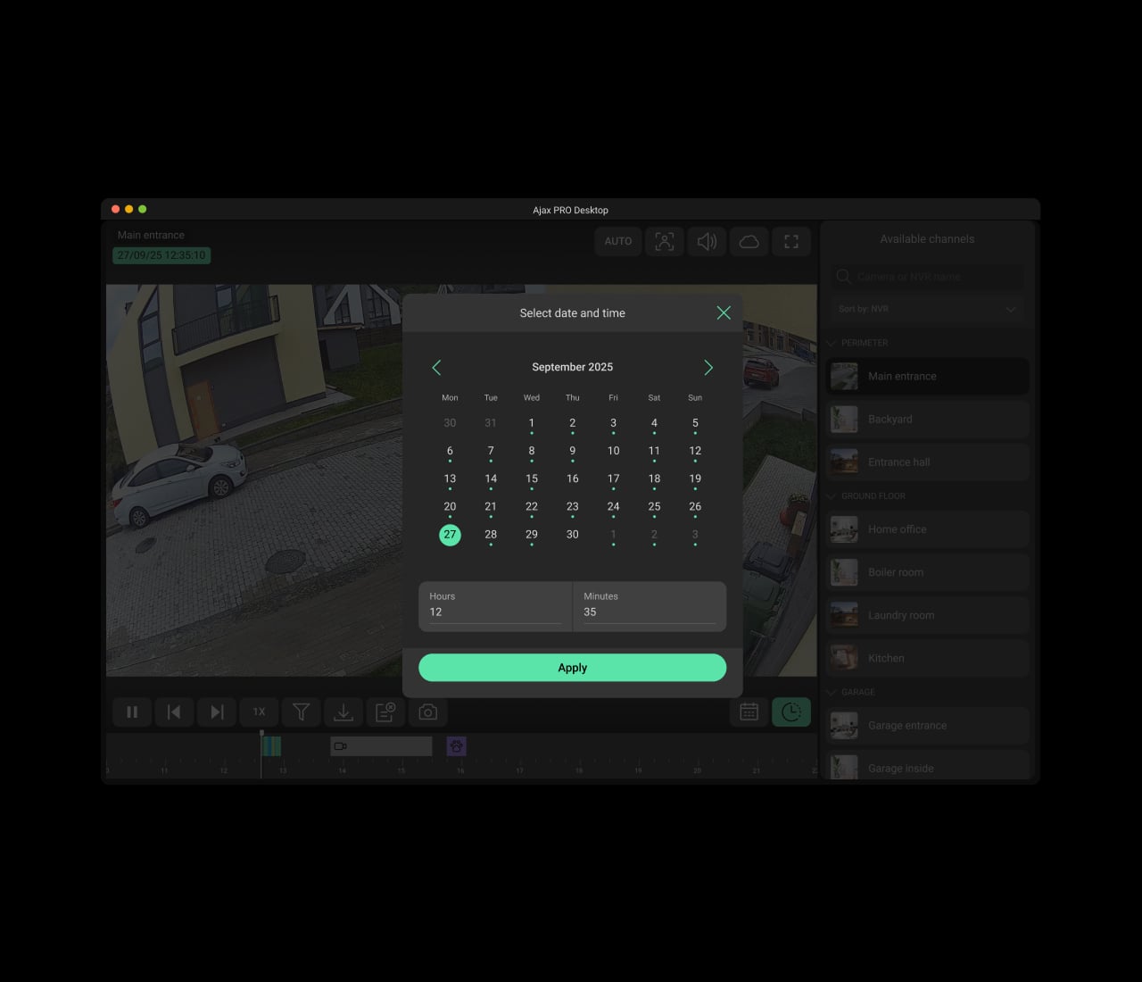 Calendar view