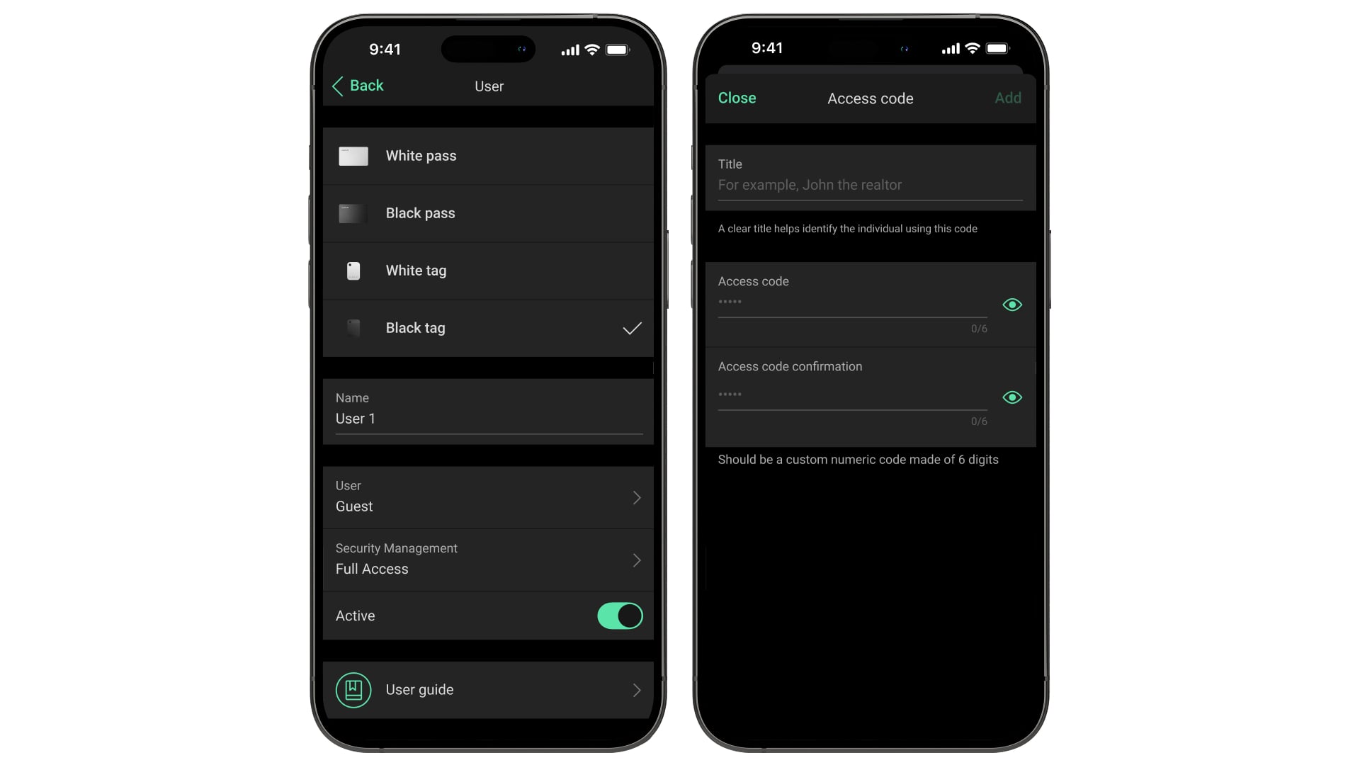 Права доступа и коды