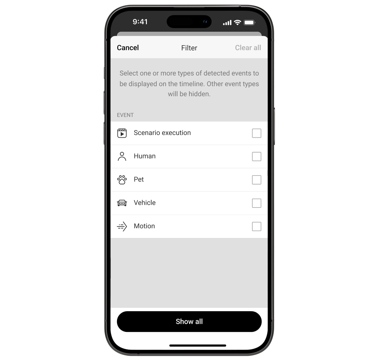 Filtres par mouvement, reconnaissance d'objet par IA, ou scénario