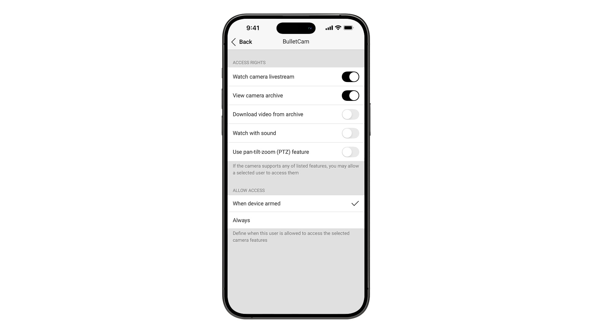 Menu Confidentialité dans les applications Ajax