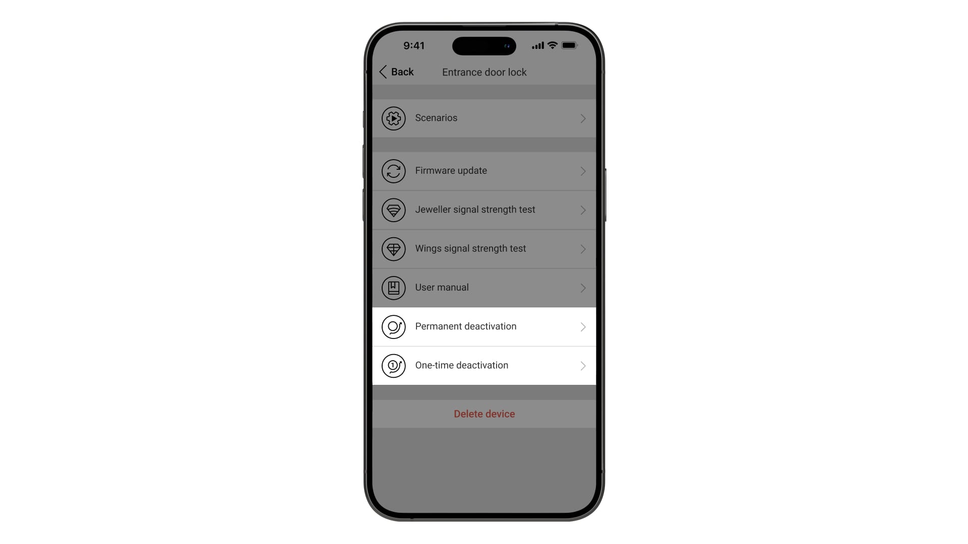 Vorübergehende Deaktivierung des intelligenten Türschlosses
