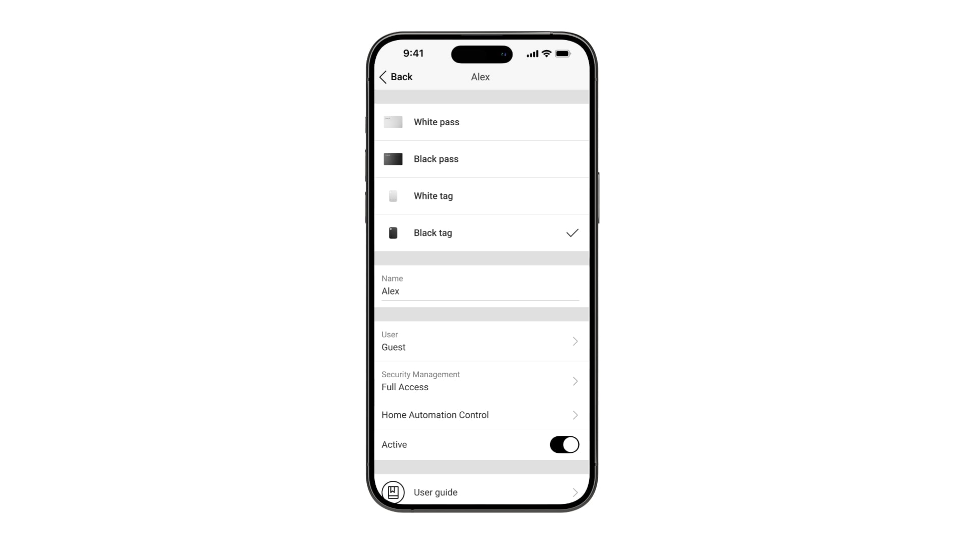 Remote access rights control
