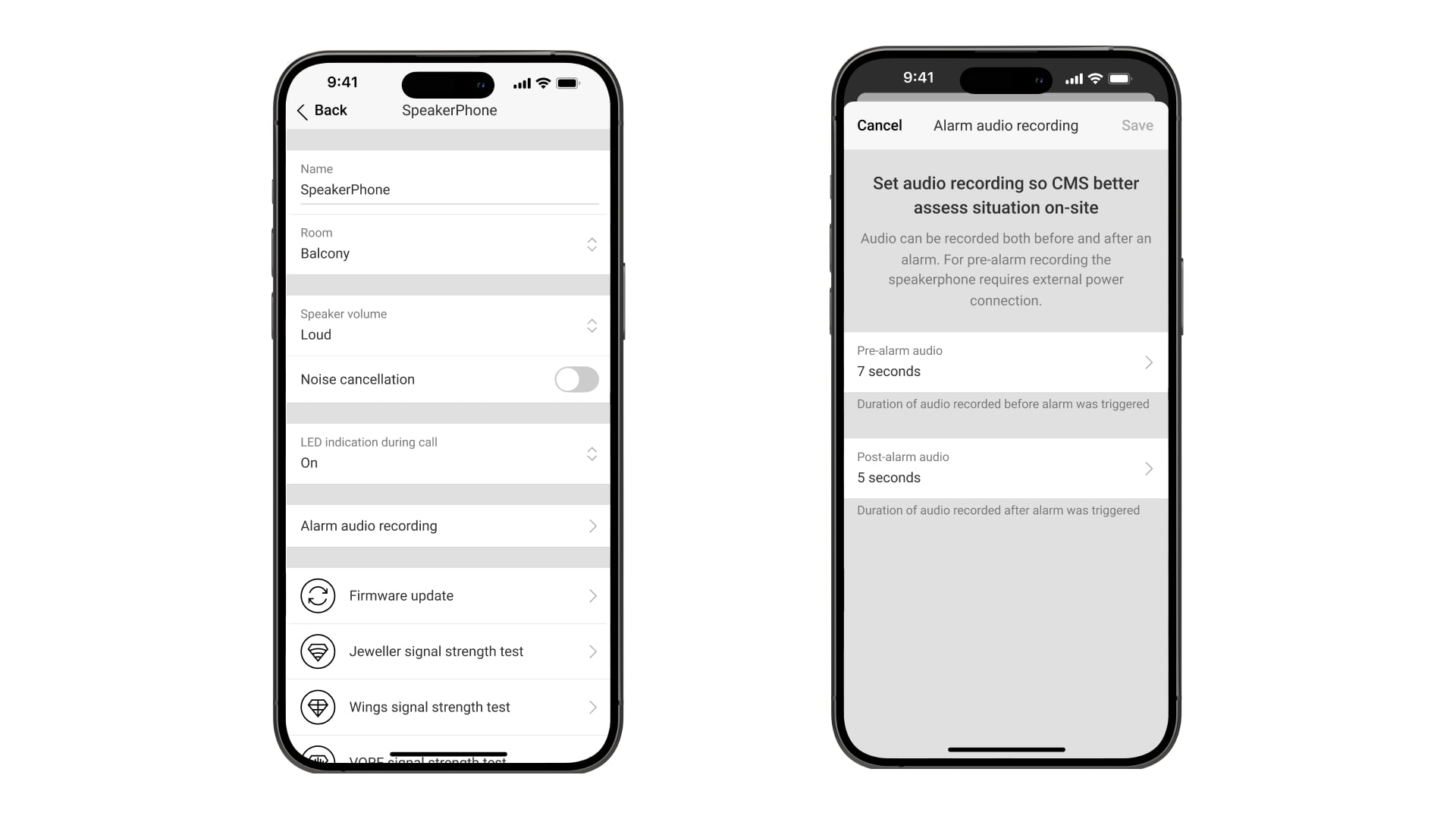 Настройка записи до и после тревоги в приложении Ajax