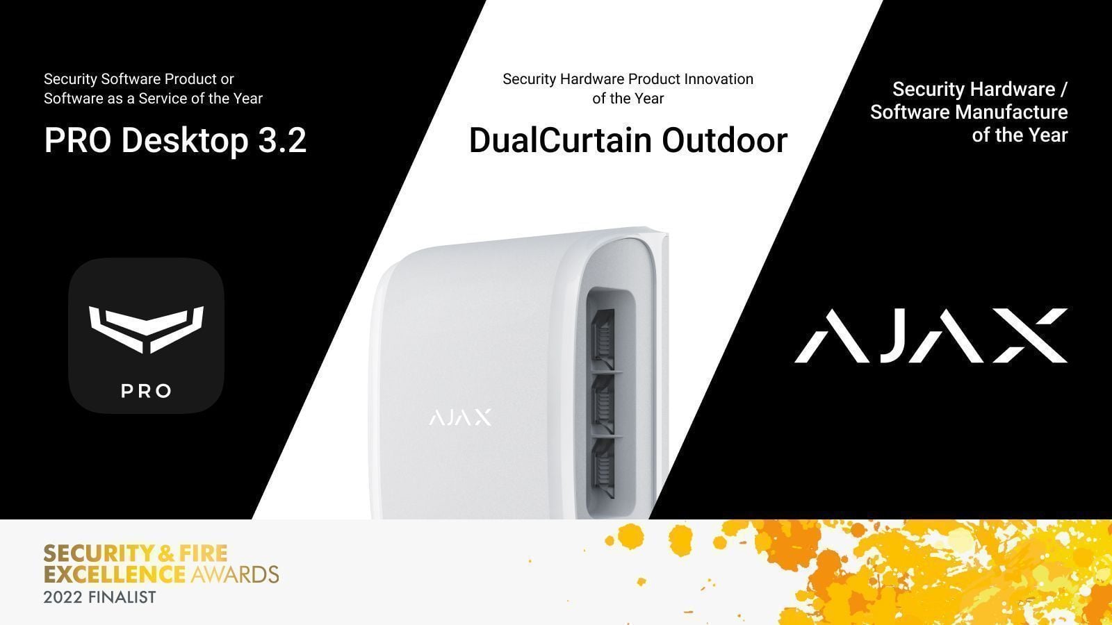 Ajax Systems preseleccionado para 3 premios en los Security & Fire Excellence Awards 2022