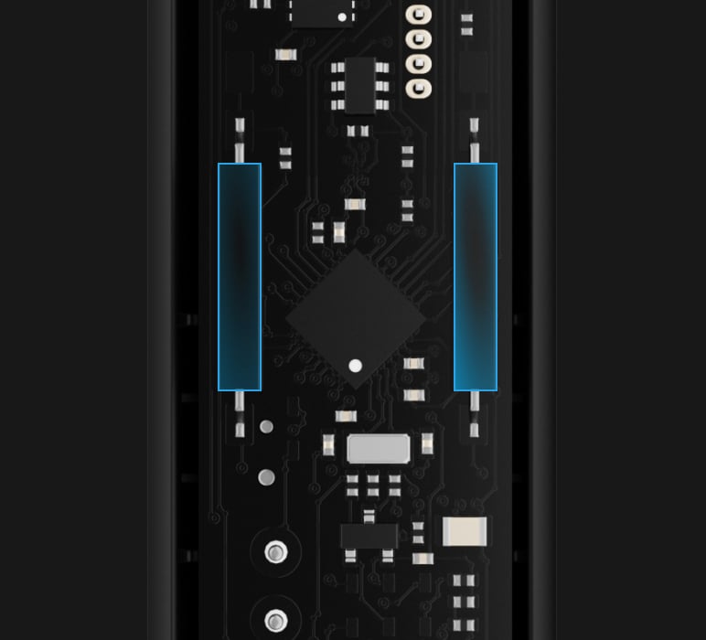 Two reed switches